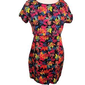 Xtaren Bright Floral Leaves Dress Size Large